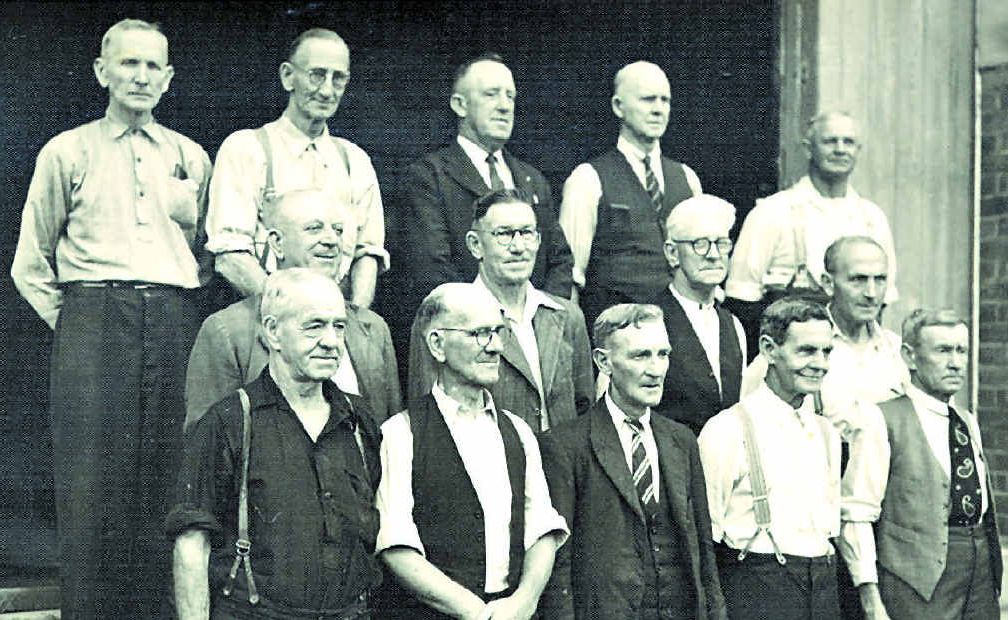MEN OF STEEL: This group of men were employed in the Sheet Metal Shop at the Railway Workshops, North Ipswich. Mr W.S. Johnstone is second on the left in the front row and Bill McNamara is third from left in the middle row. MEN OF STEEL: This group of men were employed in the Sheet Metal Shop at the Railway Workshops, North Ipswich. Mr W.S. Johnstone is second on the left in the front row and Bill McNamara is third from left in the middle row.